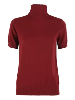 Solada Maglia donna dolcevita a maniche corte - bordeaux