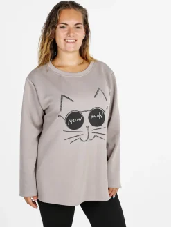 Solada Maglia donna girocollo con strass - taupe