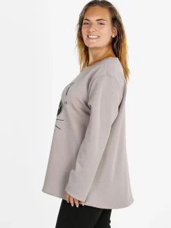 Solada Maglia donna girocollo con strass - taupe