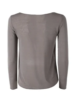 Solada Maglia donna in misto cashmere a maniche lunghe - fango