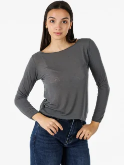 Solada Maglia donna in misto cashmere a maniche lunghe - moro