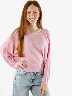 Solada Maglia donna oversize con maniche a pipistrello - rosa