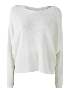 Solada Maglia donna oversize con maniche a pipistrello - bianco