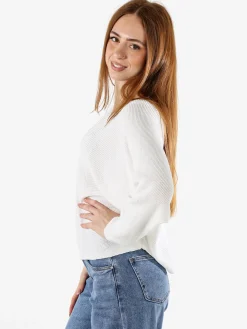 Solada Maglia donna oversize con maniche a pipistrello - bianco