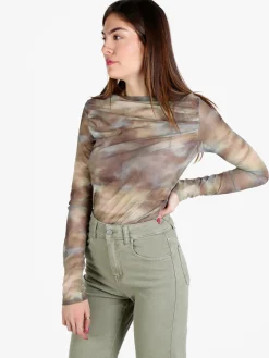 Solada Maglia donna velata a maniche lunghe con scollo a barca