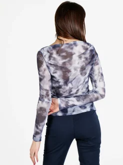 Solada Maglia donna velata a maniche lunghe con scollo a barca
