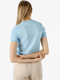 Solada Maglia girocollo da donna a maniche corte - azzurro