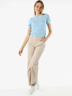 Solada Maglia girocollo da donna a maniche corte - azzurro