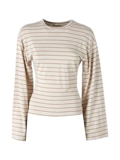 Solada Maglia rigata da donna con maniche lunghe a campana - beige