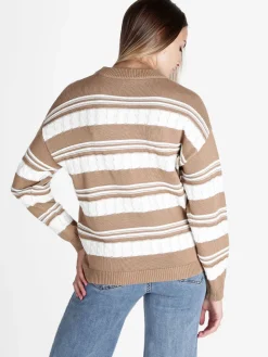 Solada Maglione donna bicolore a trecce