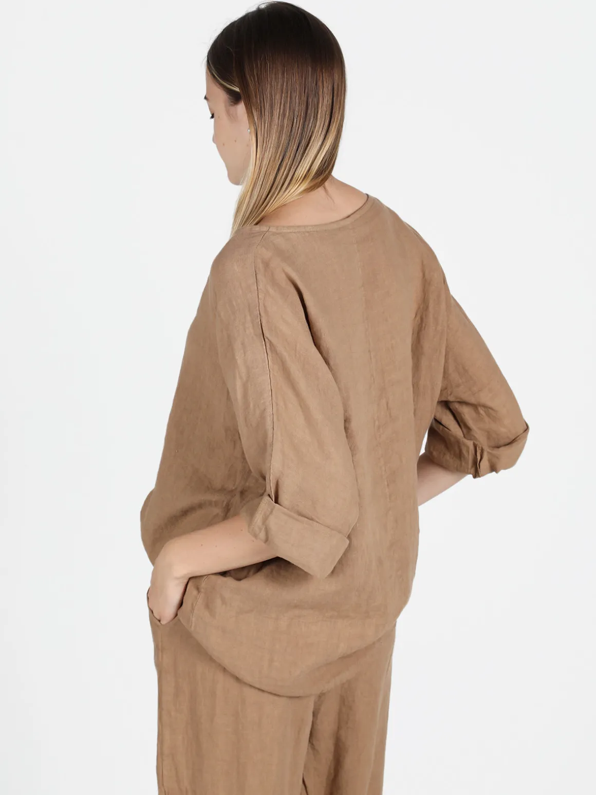 Solada Maxi blusa in lino da donna oversize