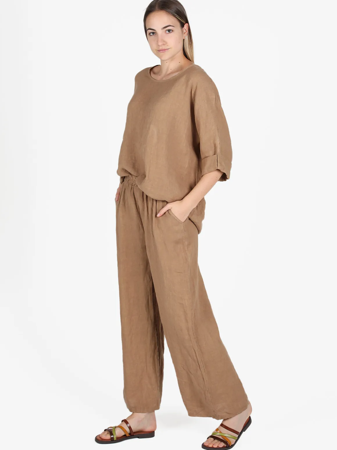 Solada Maxi blusa in lino da donna oversize