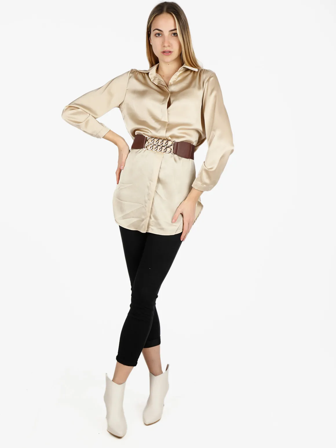 Solada Maxi camicia donna effetto raso