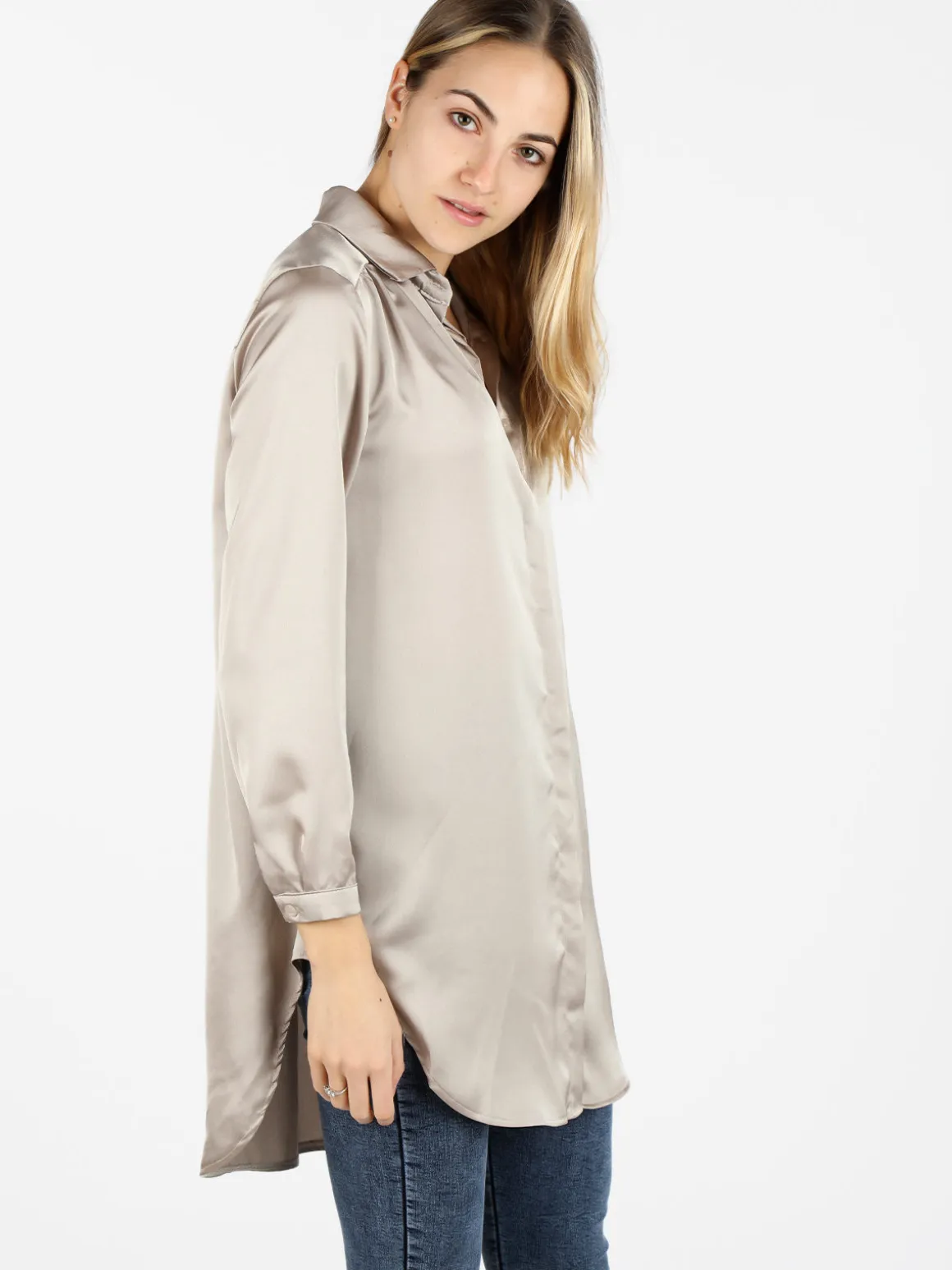 Solada Maxi camicia donna effetto raso