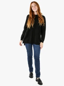 Solada Maxi maglia donna con taschini - nero