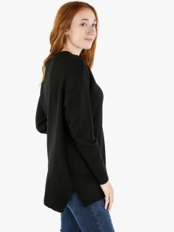 Solada Maxi maglia donna con taschini - nero