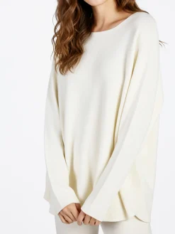 Solada Maxi maglia donna oversize tinta unita - panna