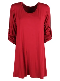 Solada Maxi t-shirt donna a maniche lunghe - rosso