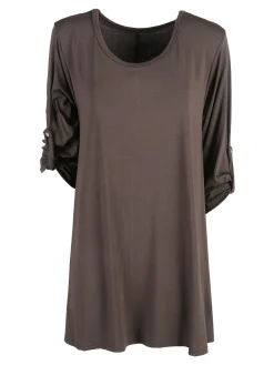Solada Maxi t-shirt donna a maniche lunghe - moro