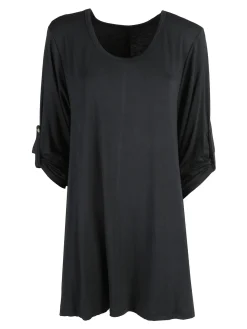 Solada Maxi t-shirt donna a maniche lunghe - nero