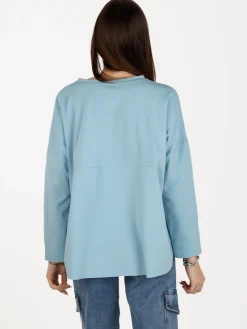 Solada Maxi t-shirt donna oversize con taschino