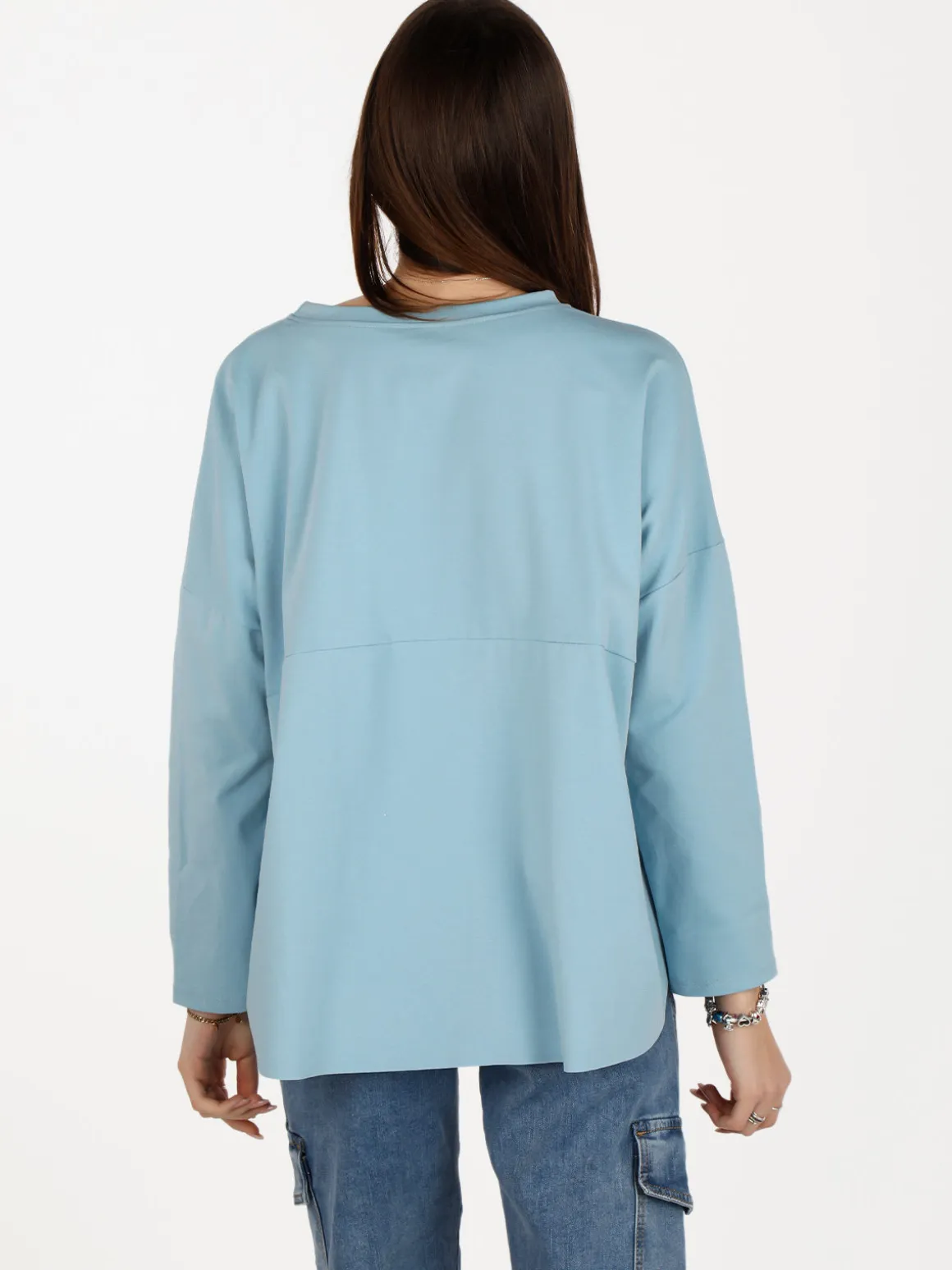 Solada Maxi t-shirt donna oversize con taschino