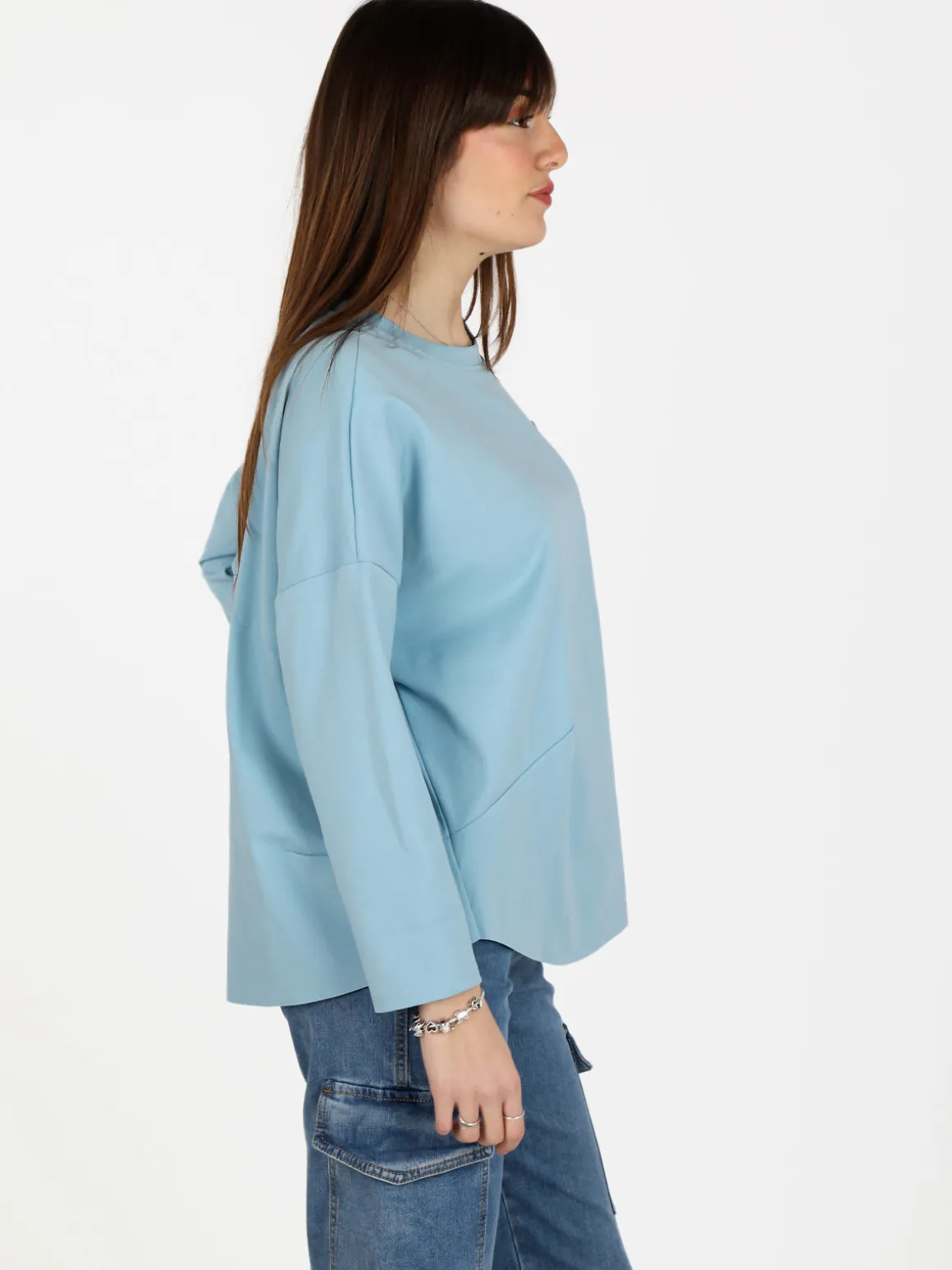 Solada Maxi t-shirt donna oversize con taschino