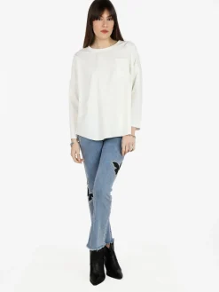 Solada Maxi t-shirt donna oversize con taschino