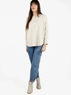 Solada Maxi t-shirt donna oversize con taschino