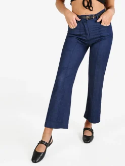 Solada Pantalone donna effetto jeans con cintura