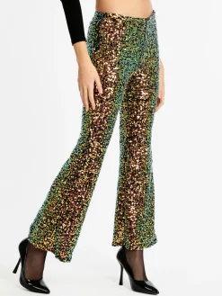 Solada Pantaloni a zampa con pailettes