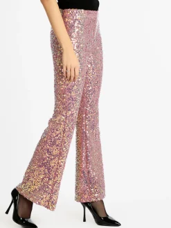Solada Pantaloni a zampa con pailettes
