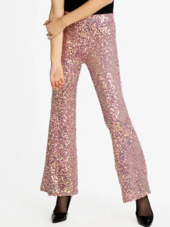 Solada Pantaloni a zampa con pailettes