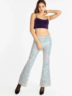 Solada Pantaloni a zampa con pailettes