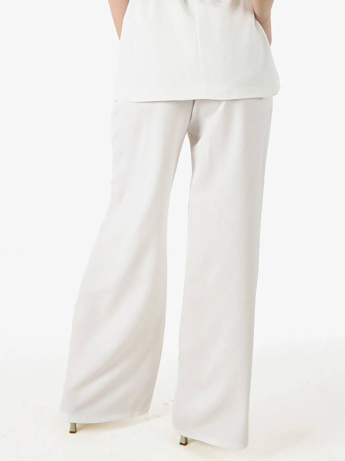 Solada Pantaloni casual da donna a gamba larga - bianco
