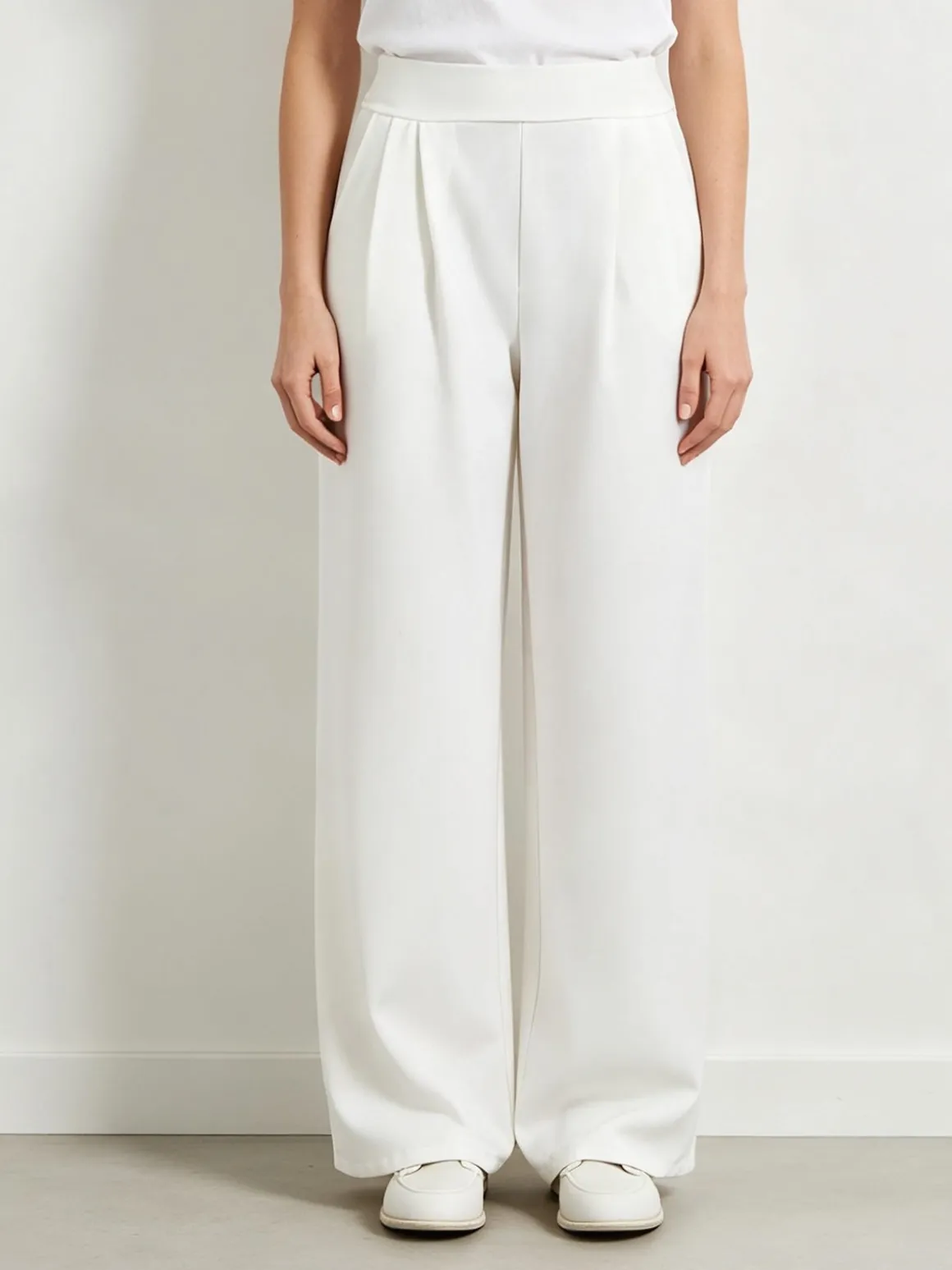 Solada Pantaloni casual da donna a gamba larga - bianco