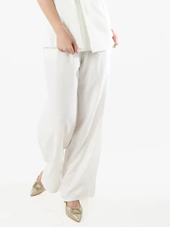Solada Pantaloni casual da donna a gamba larga - bianco