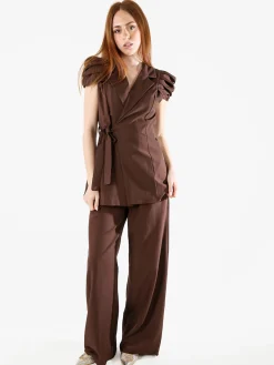 Solada Pantaloni casual da donna a gamba larga - moro