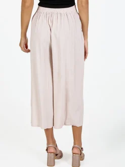 Solada Pantaloni cropped donna a gamba larga in cotone