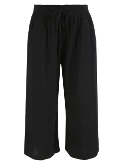 Solada Pantaloni cropped donna a gamba larga in cotone