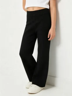 Solada Pantaloni da bambina in maglia con elastico in vita - nero