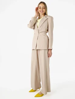 Solada Pantaloni da donna a gamba larga e dritta - beige