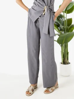 Solada Pantaloni da donna a gamba larga e vita alta - grigio