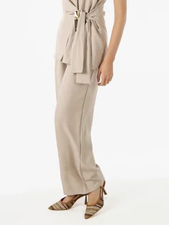 Solada Pantaloni da donna a gamba larga e vita alta - beige