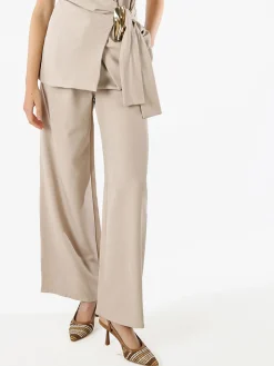 Solada Pantaloni da donna a gamba larga e vita alta - beige