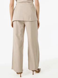 Solada Pantaloni da donna a gamba larga e vita alta - beige