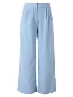 Solada Pantaloni da donna a gamba larga e vita alta - azzurro