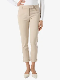 Solada Pantaloni da donna a gamba dritta con risvolto - beige