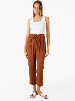 Solada Pantaloni da donna estivi in cotone - marrone