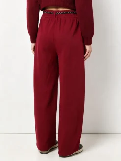 Solada Pantaloni da donna in felpa con elastico in vita - bordeaux